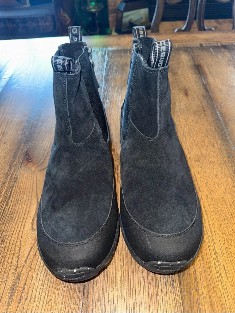 Icebug Boda BUGrip Black Suede Men’s Ice Boots with Rugged Grip Studded Sole